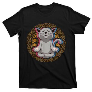 Cat Funny Sweet Yoga Meditation Meow Kawaii Cat Owner T-Shirt