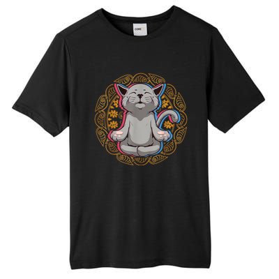 Cat Funny Sweet Yoga Meditation Meow Kawaii Cat Owner Tall Fusion ChromaSoft Performance T-Shirt