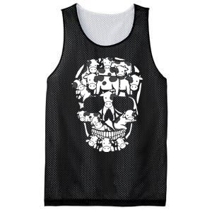 Cows Farm Skeleton Halloween Farmer Cow Skull Mesh Reversible Basketball Jersey Tank