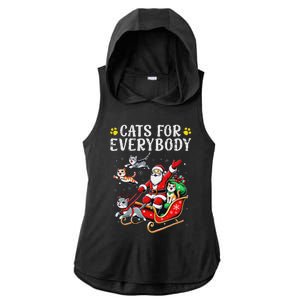 Cats For Santa Everybody Christmas Cat Ladies PosiCharge Tri-Blend Wicking Draft Hoodie Tank