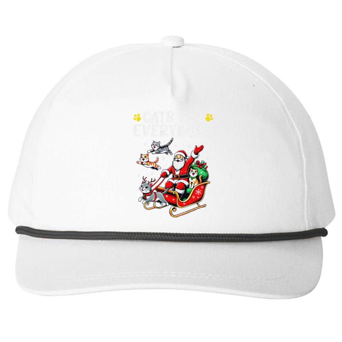 Cats For Santa Everybody Christmas Cat Snapback Five-Panel Rope Hat