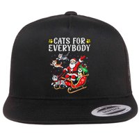 Cats For Santa Everybody Christmas Cat Flat Bill Trucker Hat