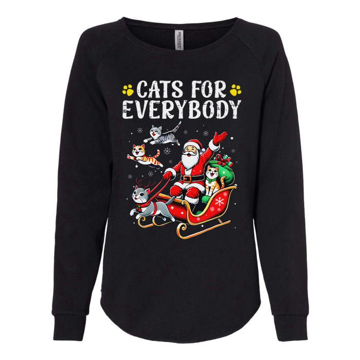 Cats For Santa Everybody Christmas Cat Womens California Wash Sweatshirt