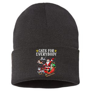 Cats For Santa Everybody Christmas Cat Sustainable Knit Beanie