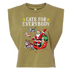 Cats For Santa Everybody Christmas Cat Garment-Dyed Women's Muscle Tee