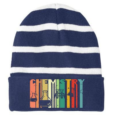 Chemistry Funny Science Student Chemist Humor Striped Beanie with Solid Band