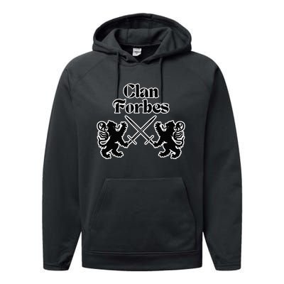 Clan Forbes Scottish Swords Lion Performance Fleece Hoodie