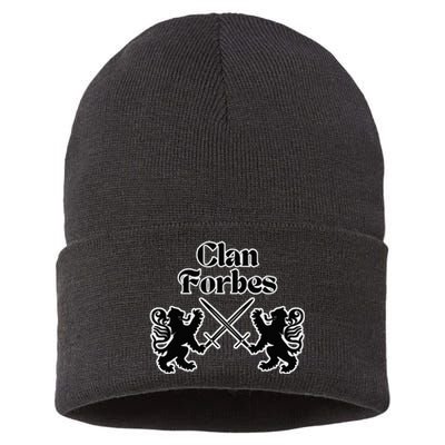 Clan Forbes Scottish Swords Lion Sustainable Knit Beanie