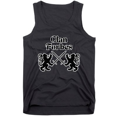 Clan Forbes Scottish Swords Lion Tank Top