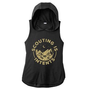 Camping Funny Scout Camper Scouting Is Intents Ladies PosiCharge Tri-Blend Wicking Draft Hoodie Tank