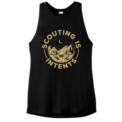 Camping Funny Scout Camper Scouting Is Intents Ladies PosiCharge Tri-Blend Wicking Tank