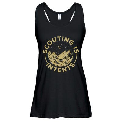 Camping Funny Scout Camper Scouting Is Intents Ladies Essential Flowy Tank