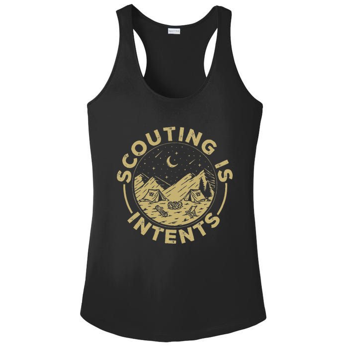 Camping Funny Scout Camper Scouting Is Intents Ladies PosiCharge Competitor Racerback Tank