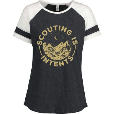 Camping Funny Scout Camper Scouting Is Intents Enza Ladies Jersey Colorblock Tee