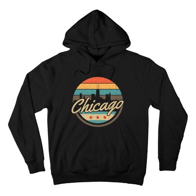 Chicago Flag Skyline Vintage Illinois Usa Souvenir Hoodie