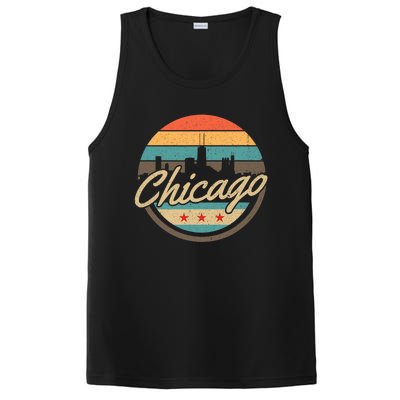 Chicago Flag Skyline Vintage Illinois Usa Souvenir PosiCharge Competitor Tank