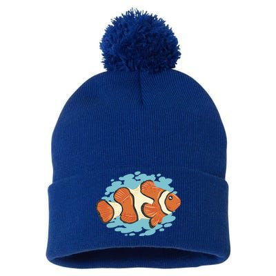 Clown Fish Sea Pom Pom 12in Knit Beanie