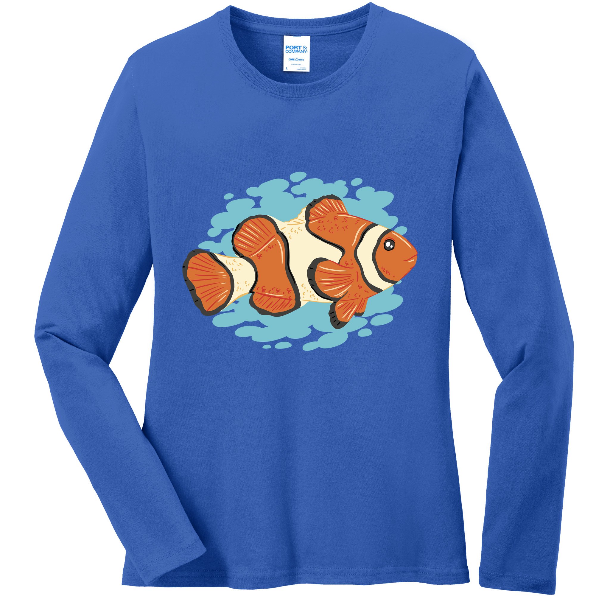 Clown Fish Sea Ladies Long Sleeve Shirt