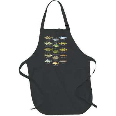 Cool Fish Species Biology Types Of Freshwater Fish Fishing Gift Full-Length Apron With Pockets