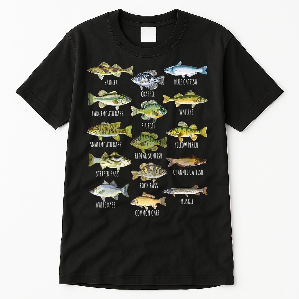 Cool Fish Species Biology Types Of Freshwater Fish Fishing Gift Tall T-Shirt