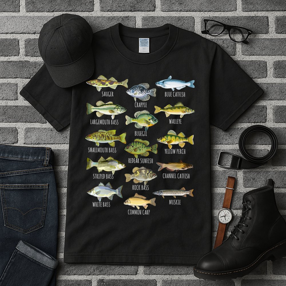 Cool Fish Species Biology Types Of Freshwater Fish Fishing Gift Tall T-Shirt