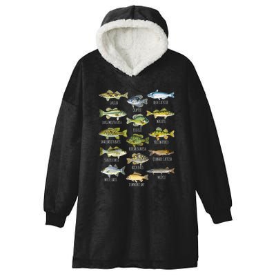 Cool Fish Species Biology Types Of Freshwater Fish Fishing Gift Hooded Wearable Blanket