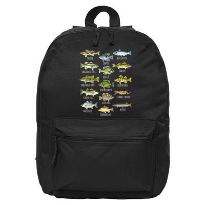 Cool Fish Species Biology Types Of Freshwater Fish Fishing Gift 16 in Basic Backpack