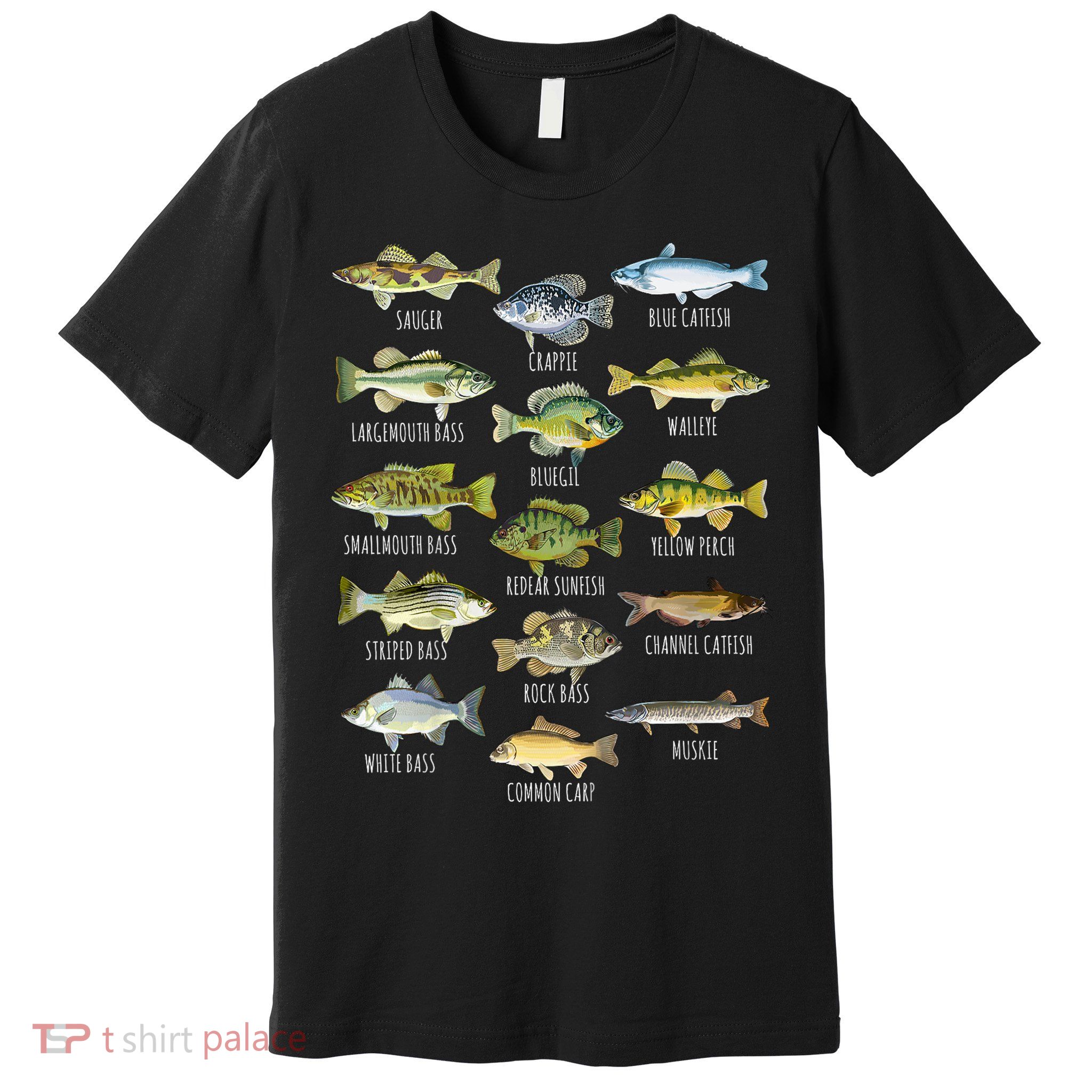 Cool Fish Species Biology Types Of Freshwater Fish Fishing Gift Premium T-Shirt