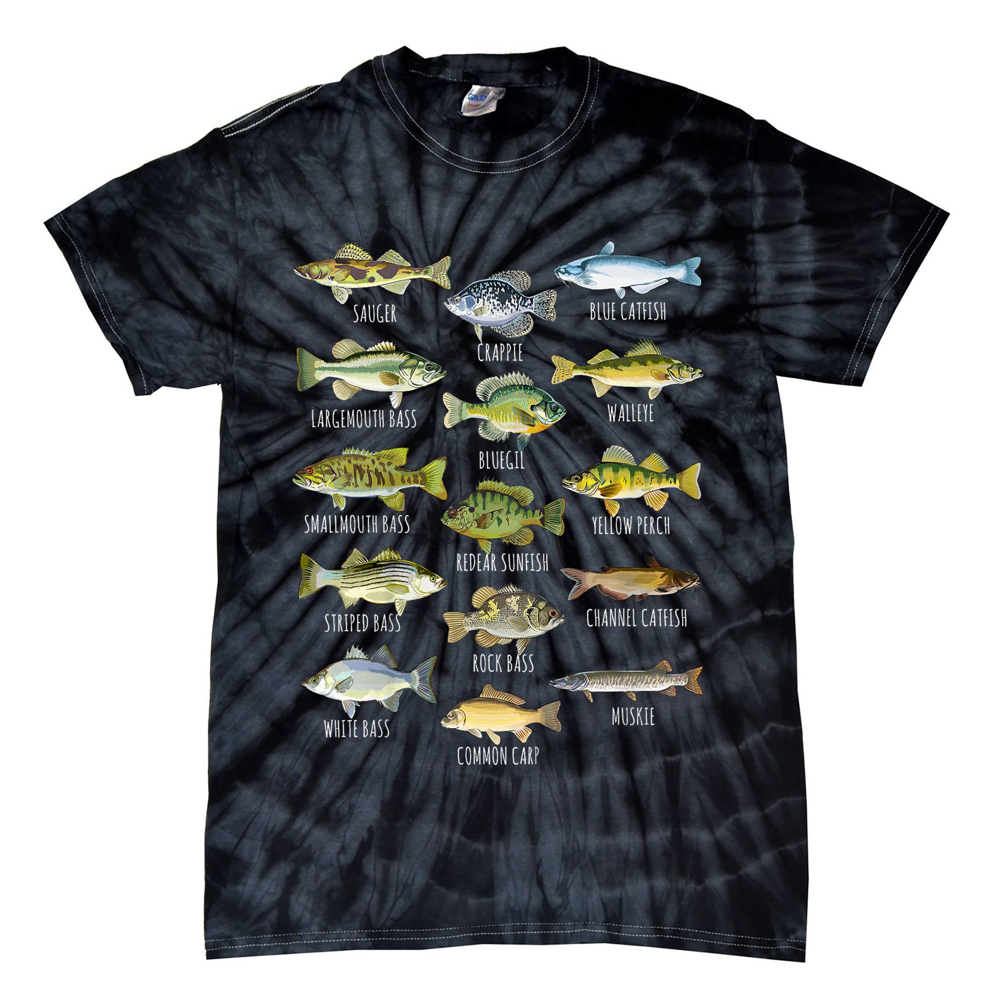 Cool Fish Species Biology Types Of Freshwater Fish Fishing Gift Tie-Dye T-Shirt