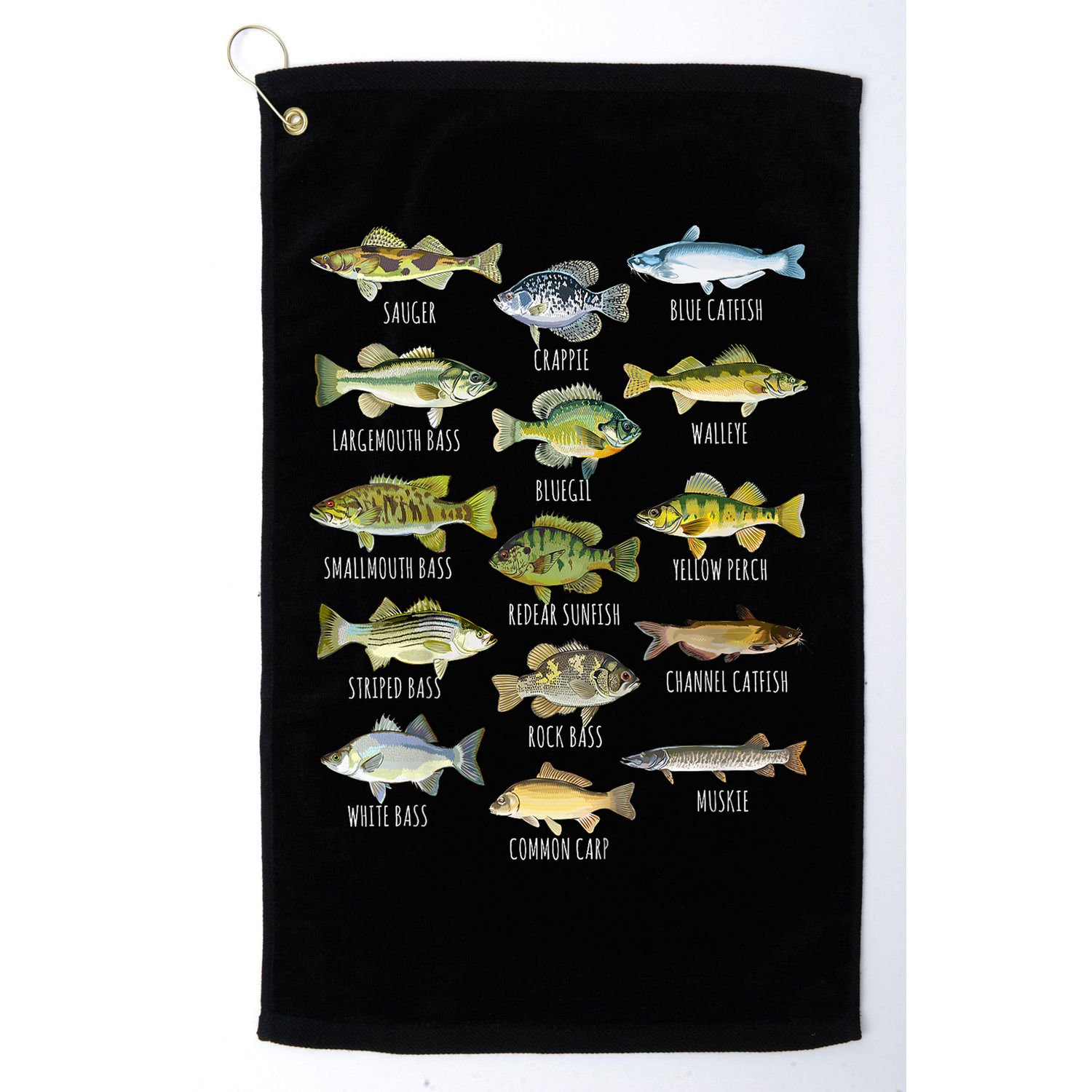 Cool Fish Species Biology Types Of Freshwater Fish Fishing Gift Golf Towel
