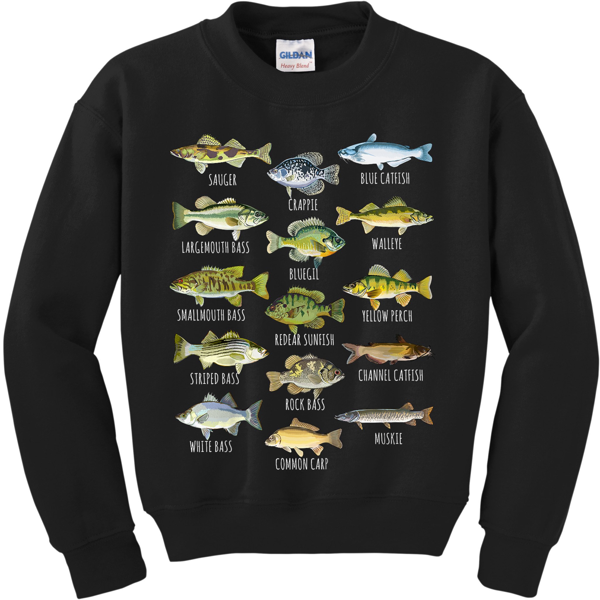 Cool Fish Species Biology Types Of Freshwater Fish Fishing Gift Kids Sweatshirt