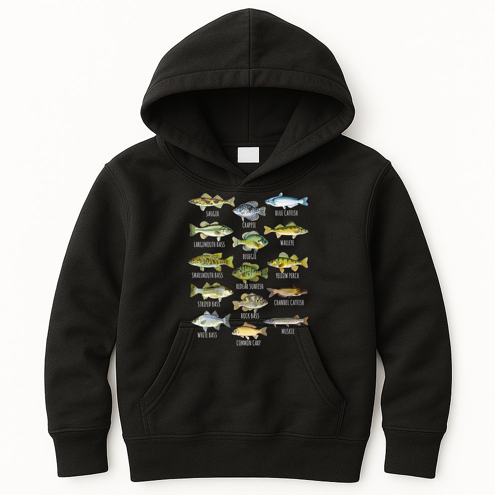 Cool Fish Species Biology Types Of Freshwater Fish Fishing Gift Kids Hoodie