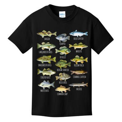 Cool Fish Species Biology Types Of Freshwater Fish Fishing Gift Kids T-Shirt