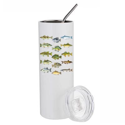 Cool Fish Species Biology Types Of Freshwater Fish Fishing Gift Stainless Steel Tumbler