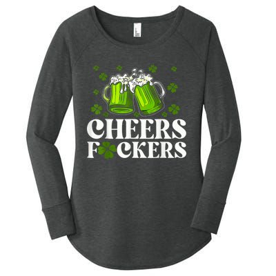 Cheers Fuckers St Patricks Day Funny Beer Drinking Mugs Women's Perfect Tri Tunic Long Sleeve Shirt