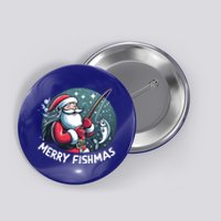 Christmas Funny Santa Merry Fishmas For Fishing Lovers Funny Gift Button