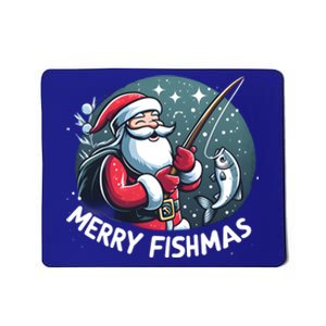 Christmas Funny Santa Merry Fishmas For Fishing Lovers Funny Gift Mousepad