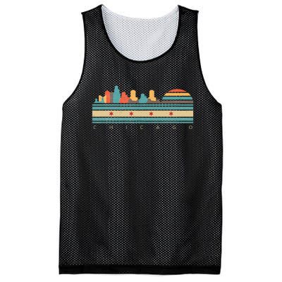 Chicago Flag Skyline Vintage Illinois City Retro Souvenir Mesh Reversible Basketball Jersey Tank