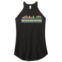 Chicago Flag Skyline Vintage Illinois City Retro Souvenir Women’s Perfect Tri Rocker Tank