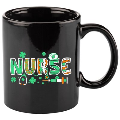 Cute Funny St Patricks Day Nurse 11oz C Handle Ceramic Mug