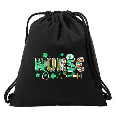Cute Funny St Patricks Day Nurse Drawstring Bag