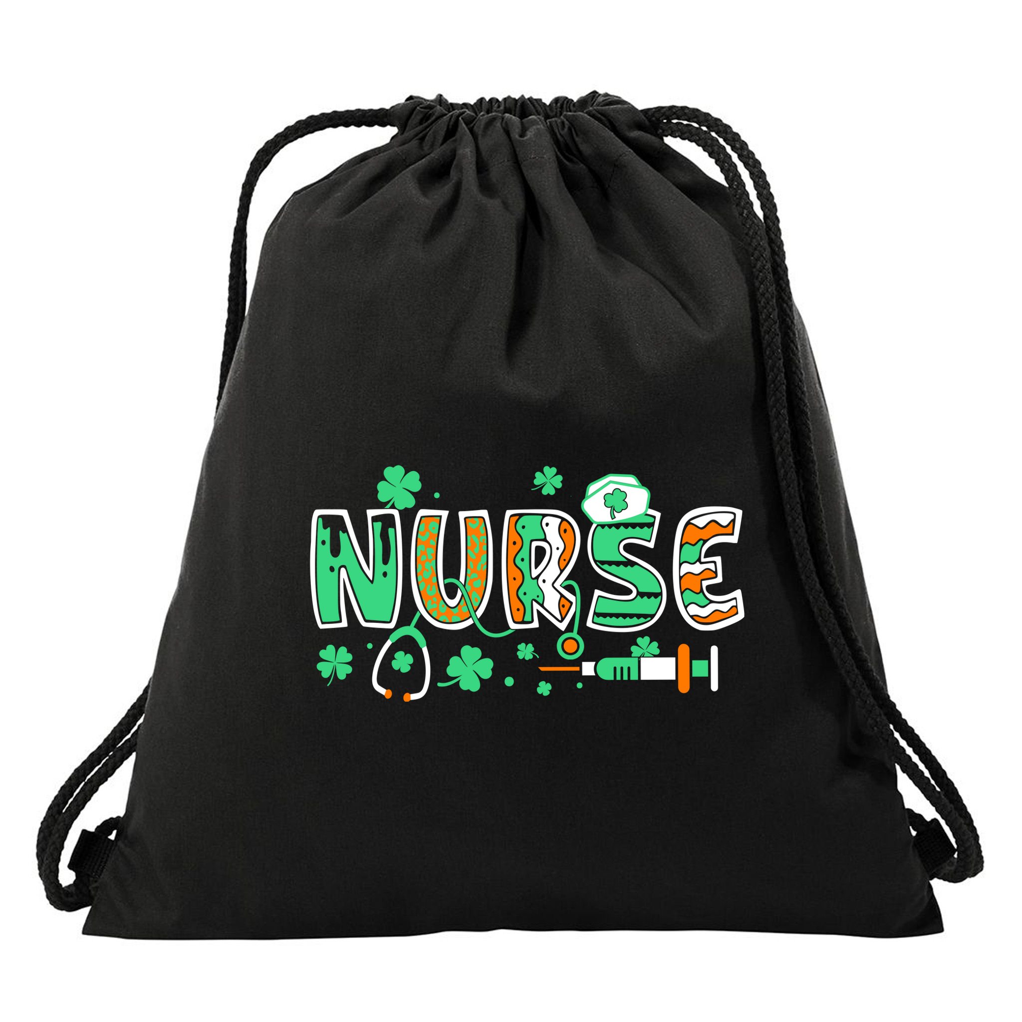 Cute Funny St Patricks Day Nurse Drawstring Bag