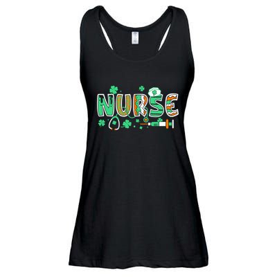 Cute Funny St Patricks Day Nurse Ladies Essential Flowy Tank