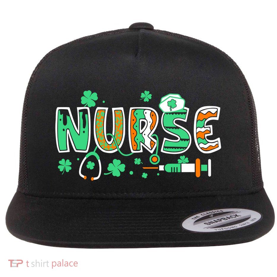 Cute Funny St Patricks Day Nurse Flatbill Hat