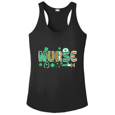 Cute Funny St Patricks Day Nurse Ladies PosiCharge Competitor Racerback Tank