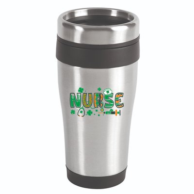 Cute Funny St Patricks Day Nurse 16oz Travel Tumbler