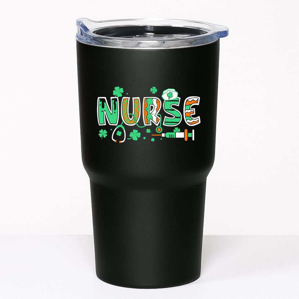 Cute Funny St Patricks Day Nurse Tumbler
