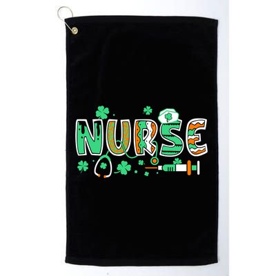 Cute Funny St Patricks Day Nurse Golf Towel