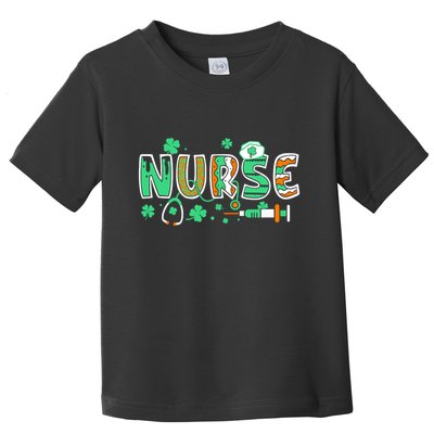 Cute Funny St Patricks Day Nurse Toddler T-Shirt