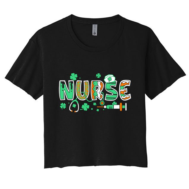 Cute Funny St Patricks Day Nurse Crop Top